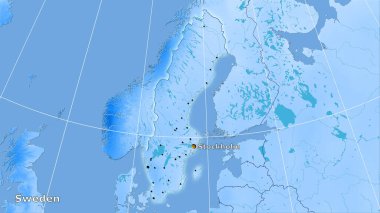 Stereografik projeksiyondaki yıllık yağış haritasında İsveç alanı - ana bileşim