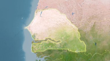 Stereografik projeksiyondaki C uydusunun Senegal alanı - ışık saçan ana hatlı raster tabakalarının ham bileşimi