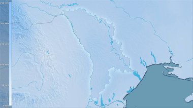 Efsanevi stereografik projeksiyondaki Moldova bölgesinin en kuru çeyreğinin yağışı - ışık saçan ana hatlı raster tabakalarının ham bileşimi