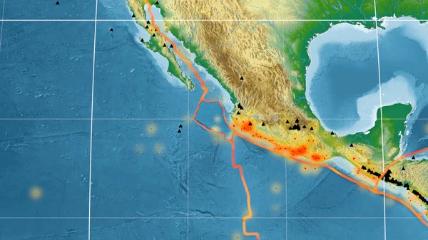 Rivera Tektonische Platte Umrissen Auf Der Globalen Farbphysikalischen Karte Der — Stockfoto