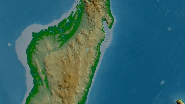 マダガスカル自治州トマシナ 湖や川と色シェーダーデータ 形状は その国の領域に対して概説 3Dレンダリング — ストック写真