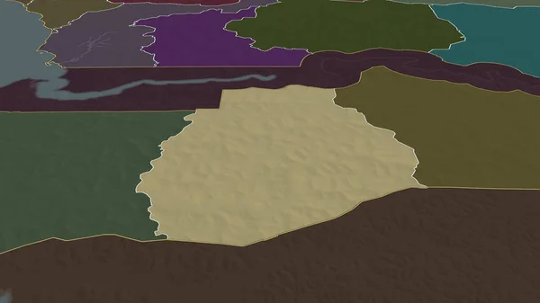 Седхиу Регион Сенегала Увеличенный Выделенный Цветная Карта Административного Деления Рендеринг — стоковое фото