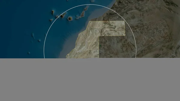 Länsi Sahara Zoomattu Ympyröity Satelliittikuvia Renderointi — kuvapankkivalokuva