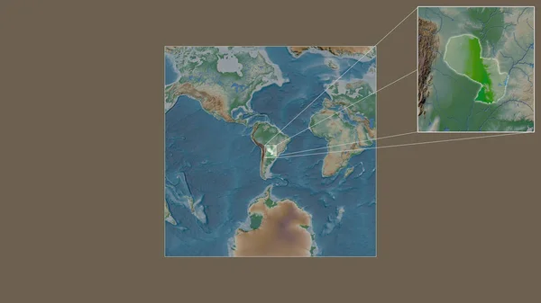 Área Expandida Ampliada Paraguai Extraída Mapa Grande Escala Mundo Com — Fotografia de Stock