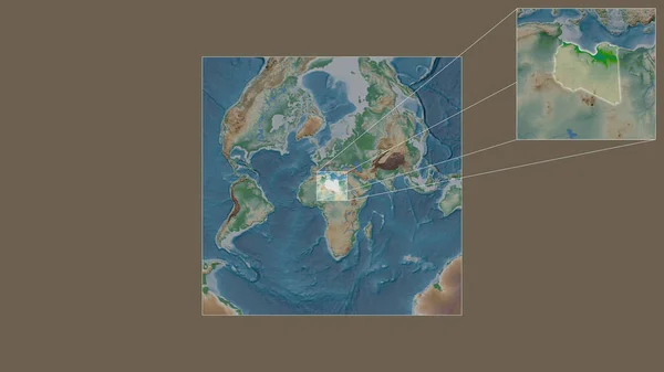 Área Ampliada Ampliada Libia Extraída Del Mapa Gran Escala Del —  Fotos de Stock