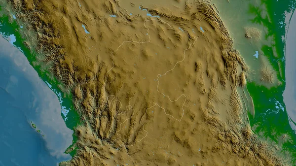 Сакатекас Штат Мексика Цветные Шейдерные Данные Озерами Реками Форма Очерченная — стоковое фото
