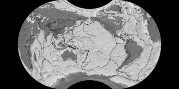Παγκόσμιος Χάρτης Στο Maurer Φαινόμενη Σφαιρική Προβολή Επικεντρώνεται 170 Δυτικό — Φωτογραφία Αρχείου