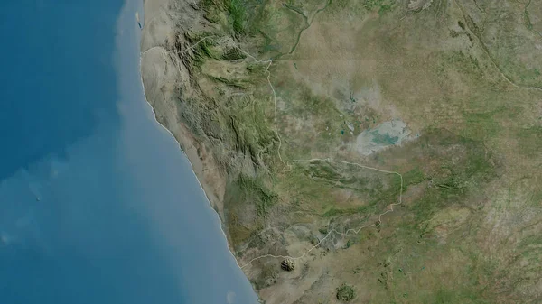 Kunene Región Namibia Imágenes Satélite Forma Delineada Contra Área País — Foto de Stock
