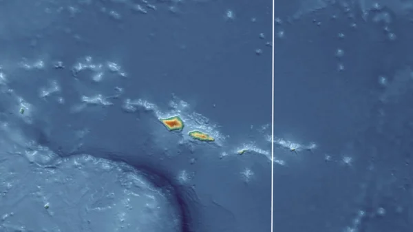 Samoa Mahalle Dış Hatları Olmayan Uzak Perspektif Topografik Yardım Haritası — Stok fotoğraf