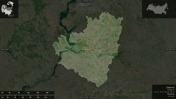 Samara Región Rusia Imágenes Satélite Forma Presentada Contra Área País —  Fotos de Stock