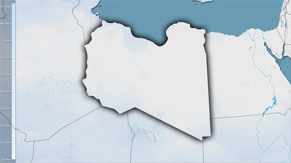 Precipitação Quarto Mais Quente Dentro Área Líbia Projeção Estereográfica Com — Fotografia de Stock