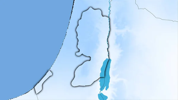 Área Palestina Mapa Anual Precipitación Proyección Estereográfica Composición Cruda Capas — Foto de Stock