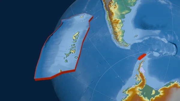 Shetland Tektonische Platte Extrudiert Und Präsentiert Gegen Den Globus Topographische — Stockfoto