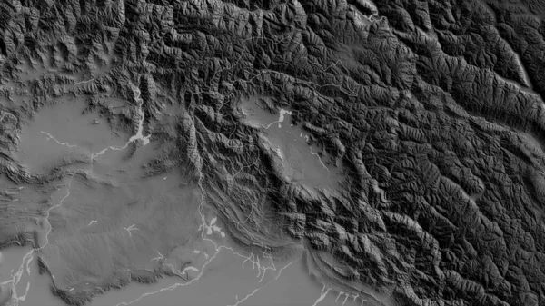 パキスタンの中央管理地域であるアザド カシミール 湖や川とグレースケールの地図 形状は その国の領域に対して概説 3Dレンダリング — ストック写真