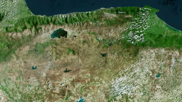 阿拉瓜 委内瑞拉国 卫星图像 形状与它的国家相对应 3D渲染 — 图库照片