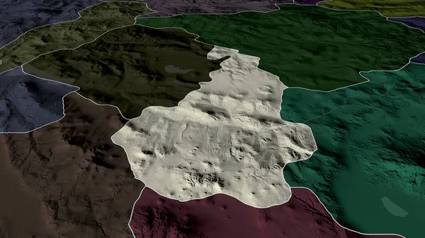 Nevsehir Provincia Turquía Zoomed Destacó Mapa Coloreado Tocado División Administrativa — Foto de Stock