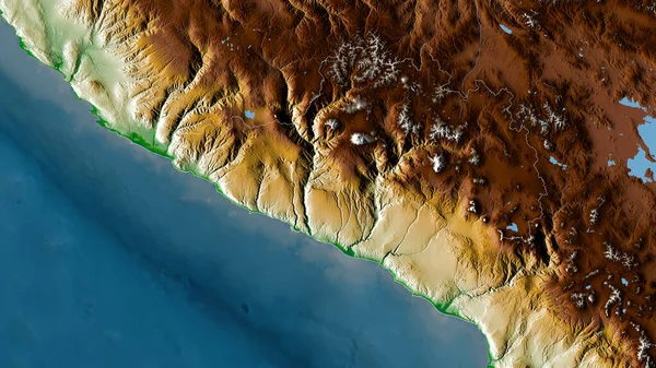 Арекипа Область Перу Цветные Шейдерные Данные Озерами Реками Форма Очерченная — стоковое фото