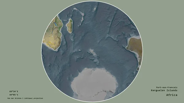 Région Des Îles Kerguelen Est Centrée Dans Cercle Entourant Son — Photo