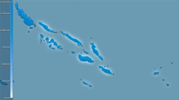 Precipitação Quarto Mais Úmido Dentro Área Das Ilhas Salomão Projeção — Fotografia de Stock