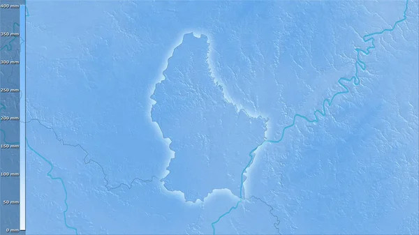 Precipitación Del Cuarto Más Húmedo Zona Luxemburguesa Proyección Estereográfica Con —  Fotos de Stock
