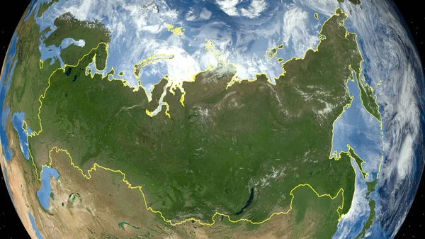 Rusland Geschetst Hoge Resolutie Satellietbeeld — Stockfoto