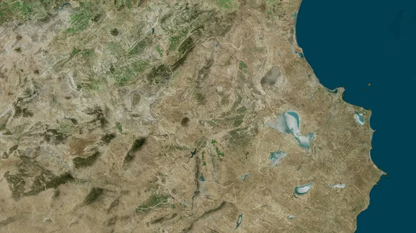 Kairouan Governorate Tunisia Satellite Imagery Shape Outlined Its Country Area — Stock Photo, Image