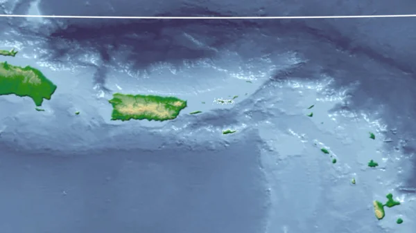 Wyspy Dziewicze Stanów Zjednoczonych Sąsiedztwo Odległa Perspektywa Zarysem Kraju Kolor — Zdjęcie stockowe