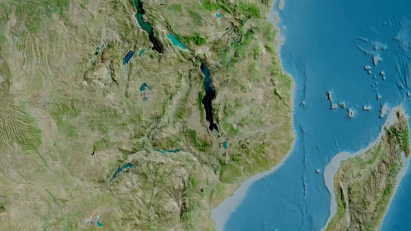 Malawi Přiblížil Sousedil Satelitní Snímky Vykreslování — Stock fotografie