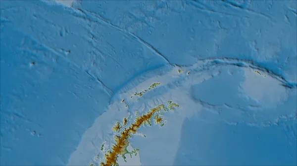 Quartieri Della Placca Tettonica Delle Shetland Sulla Mappa Rilievo Nella — Foto Stock