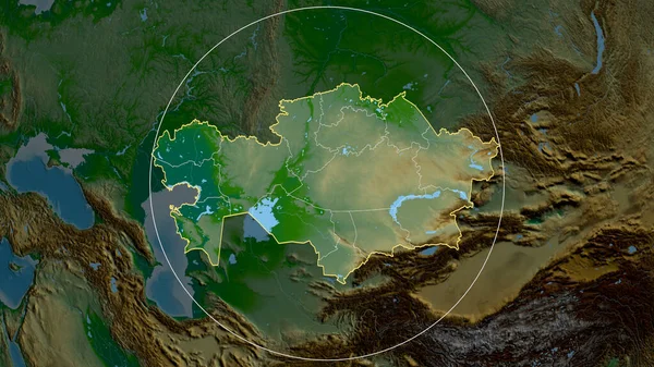 Kazachstán Přiblížil Zakroužil Hlavní Prvky Fyzické Krajiny Vykreslování — Stock fotografie