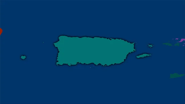 Puerto Rico Gebied Kaart Van Administratieve Afdelingen Stereografische Projectie Rauwe — Stockfoto