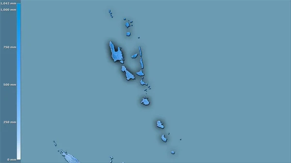 Précipitation Des Quartiers Les Secs Région Vanuatu Dans Projection Stéréographique — Photo