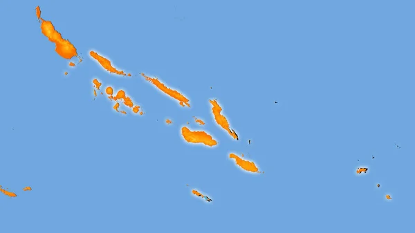 Área Das Ilhas Salomão Mapa Anual Temperatura Projeção Estereográfica Composição — Fotografia de Stock
