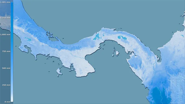 Précipitation Des Quartiers Les Secs Dans Région Panama Dans Projection — Photo