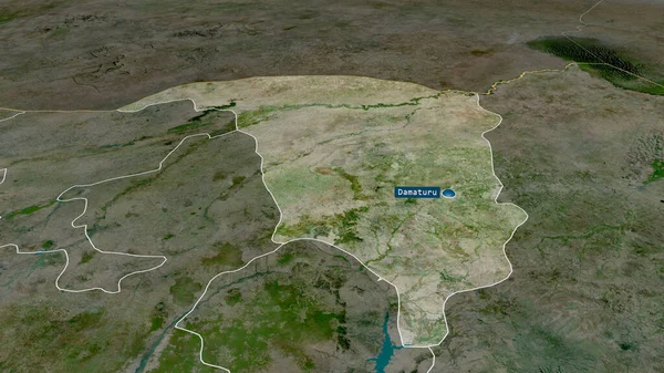 Йобе Штат Нигерия Увеличенный Выделенный Капиталом Спутниковые Снимки Рендеринг — стоковое фото