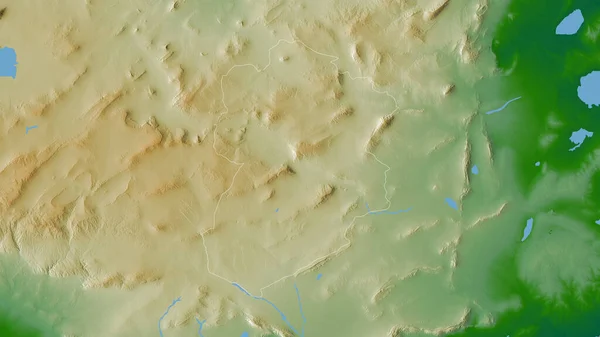 Kasserine Governorate Tunisia Colored Shader Data Lakes Rivers Shape Outlined — Stock Photo, Image