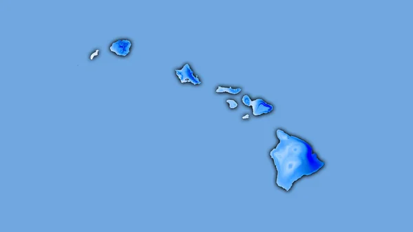 Área Hawái Los Estados Unidos Mapa Anual Precipitación Proyección Estereográfica —  Fotos de Stock