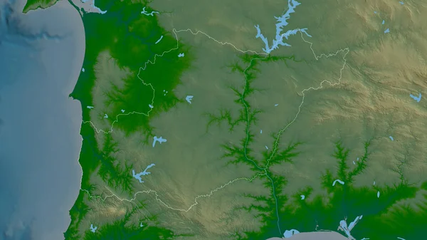 Beja Distrito Portugal Datos Sombreado Colores Con Lagos Ríos Forma — Foto de Stock