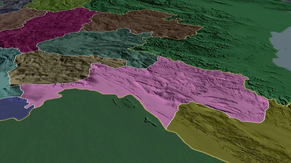 Bolikhamxai Provinsen Laos Zoomade Och Markerade Färgad Och Klumpig Karta — Stockfoto