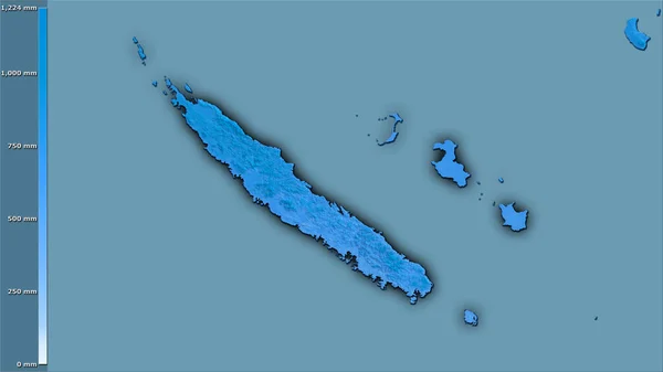 Neerslag Van Het Natste Kwart Het Nieuw Caledonië Gebied Stereografische — Stockfoto