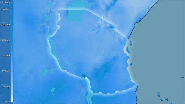 Precipitación Del Cuarto Más Húmedo Dentro Del Área Tanzania Proyección —  Fotos de Stock