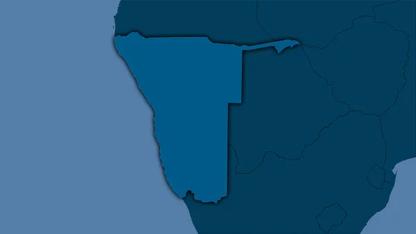 Namibia Gebiet Auf Der Soliden Karte Der Stereographischen Projektion Rohe — Stockfoto