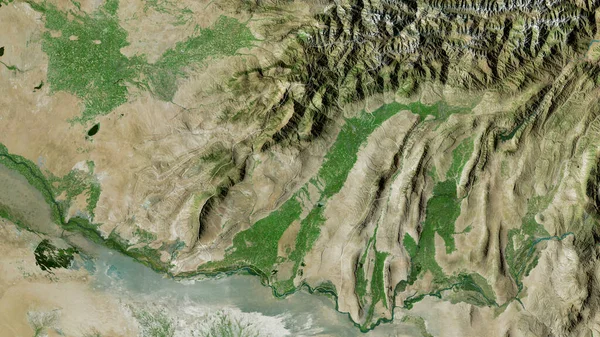 Surkhandarya Região Uzbequistão Imagens Satélite Forma Delineada Contra Sua Área — Fotografia de Stock