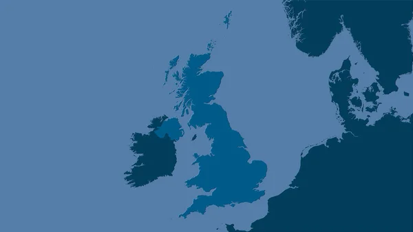 Stereografik Projeksiyondaki Katı Haritada Birleşik Krallık Alanı Raster Katmanlarının Ham — Stok fotoğraf
