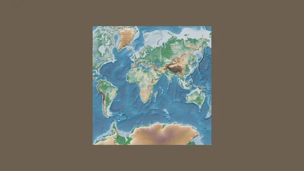 Square Frame Large Scale Map World Oblique Van Der Grinten — Stock Photo, Image