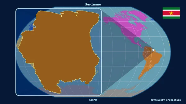 시야에는 카브라 영도의 지도에 원근선 나타나 왼쪽에 있습니다 대륙의 — 스톡 사진
