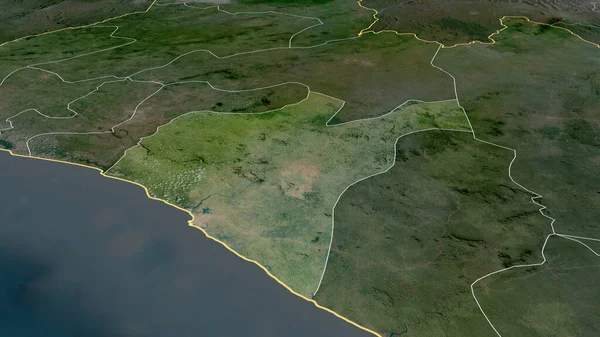 Grand Bassa Contea Della Liberia Ingrandita Evidenziata Immagini Satellitari Rendering — Foto Stock