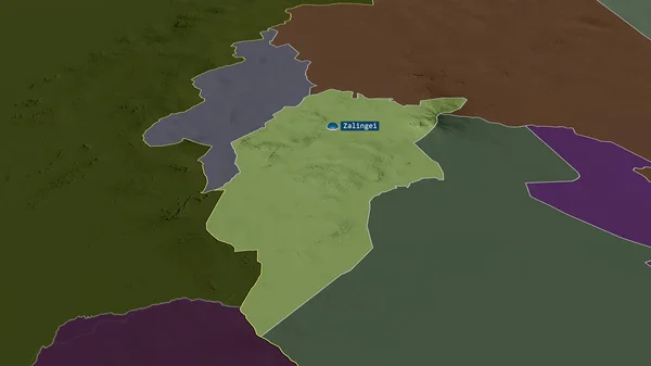 Darfur Central Estado Sudán Acercó Destacó Con Capital Mapa Coloreado — Foto de Stock