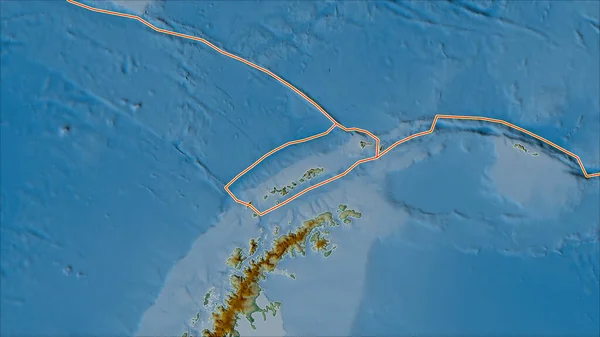 Tektonische Platten Grenzen Die Reliefkarte Der Das Shetlandplattengebiet Angrenzenden Gebiete — Stockfoto