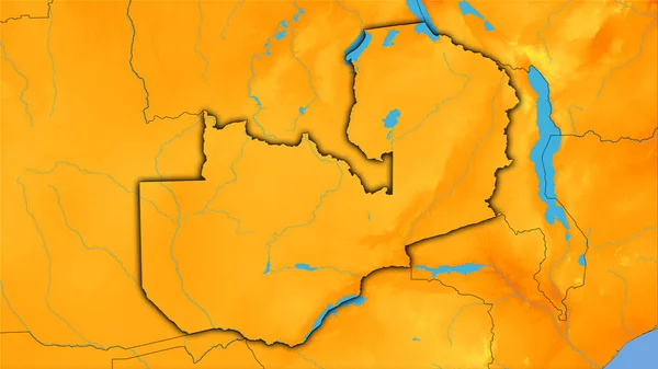 Zambia Område Den Årliga Temperaturkartan Stereografisk Projektion Sammansättning Raster Lager — Stockfoto